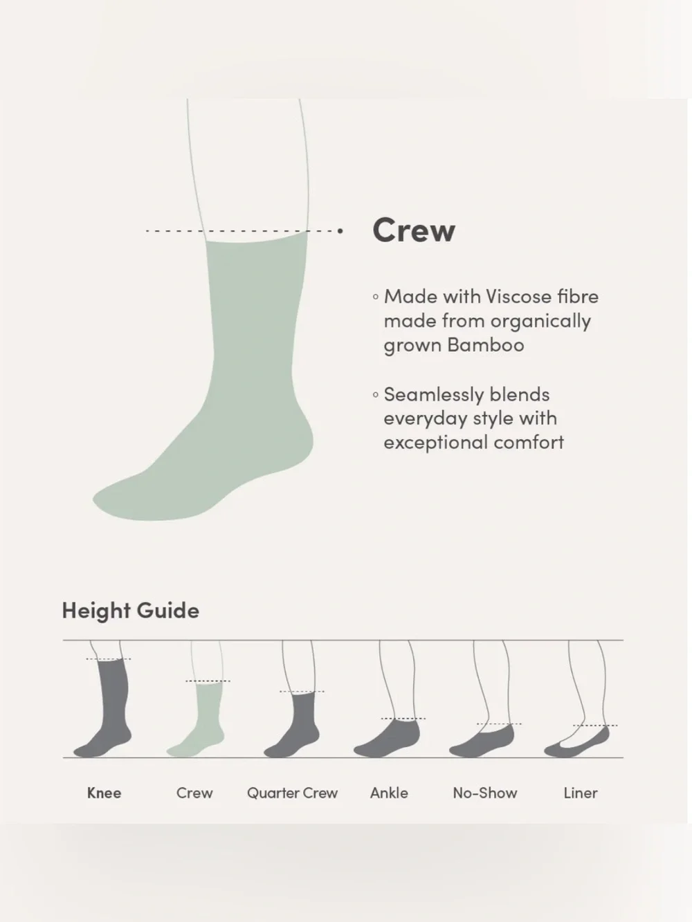 BOODY Bamboo Viscose Cushioned Crew Socks Pack of 5 White Large NWT